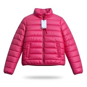 Stylus Coral Quilted Puffer Jacket NWT Lightweight Zip Front Nylon Coat Women